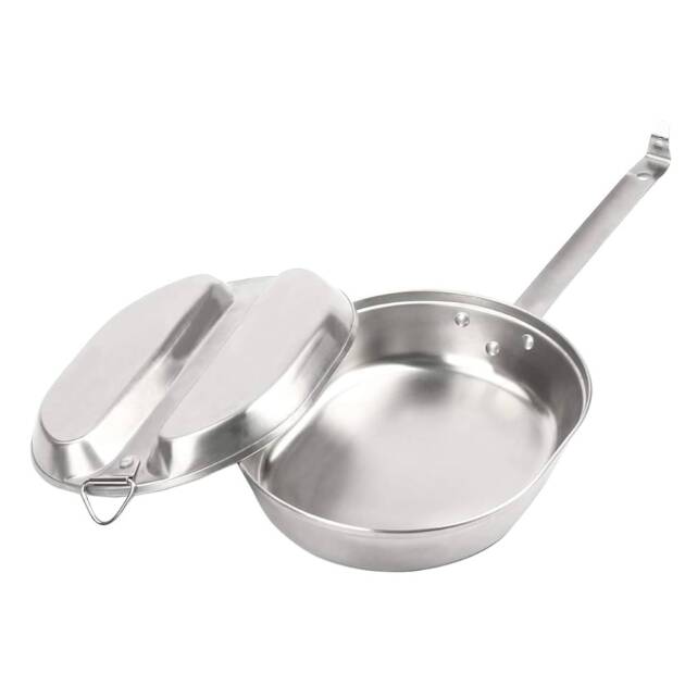 Set de Camping Militar – Sartén y Plato de Aluminio